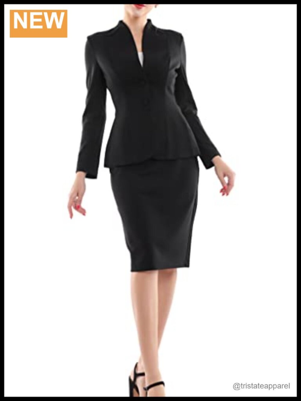 Women's Ponte de Roma Blazer Skirt Suit Set 2 Piece Professional Career Midi